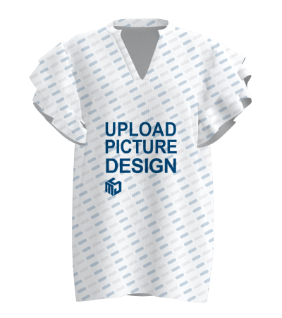 女士V领飞飞袖口上衣-D289X - 仿棉-180g/S