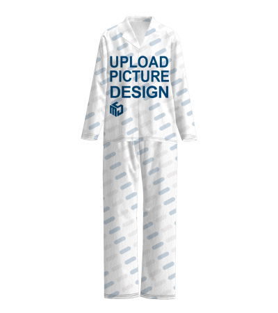 古巴领长款睡衣套装无袋无袖口无脚口-A0186X - 仿棉-200g/S