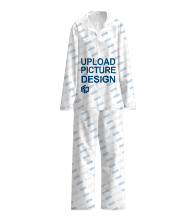 古巴领家居睡衣套装无袋无袖口无脚口-A0042X - 仿棉-200g/S