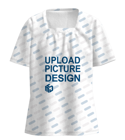 女士方领带3粒纽扣短袖T恤-LTW20503X - 仿棉-180g/S