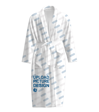 成人翻领睡袍双前袋有腰带-A0131X - 双面法兰绒-280g/M