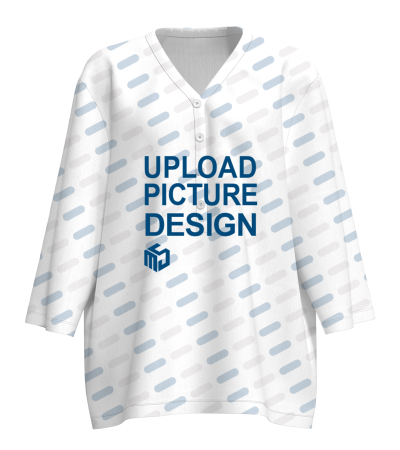 女士宽松落肩V领上衣加长T恤-A0059X - 仿棉-200g/L