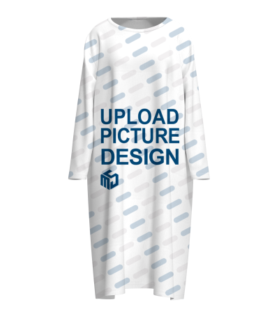 女士圆领长袖长裙-R0114X - 仿棉-180g/S