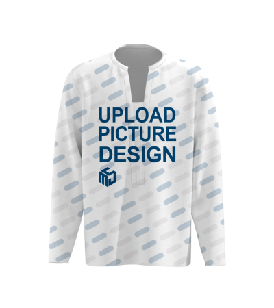 男仿棉前中抽绳圆领长袖T恤-LTM100248X - 仿棉-180g/S