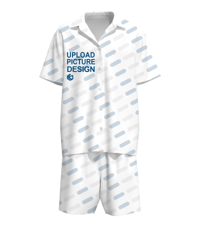 男华夫格翻领短袖衬衫两侧袋抽绳短裤套装-LJ10046X - 四面弹-120g/S