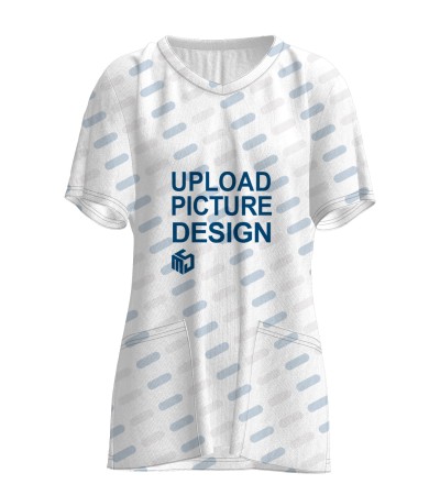 V领衫脚贴袋短袖T恤-LTW20265X - 仿棉-180g/S