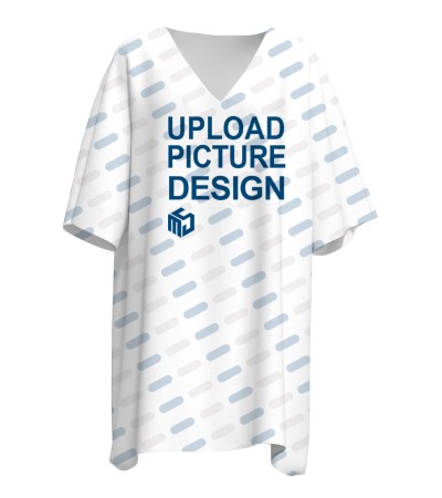 女仿棉印花V领长款短袖T恤LTW20352X - 仿棉-180g/L