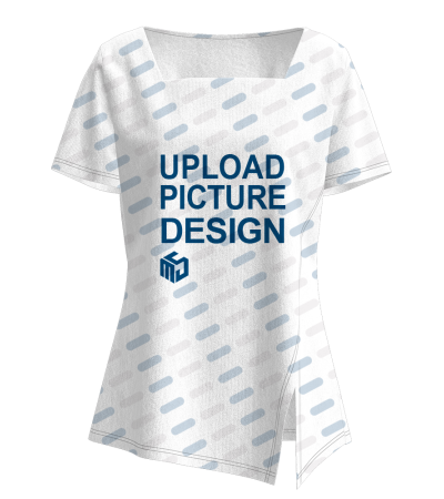 女士仿棉不规则衫脚方领短袖T恤-LTW20348X - 仿棉-180g/S