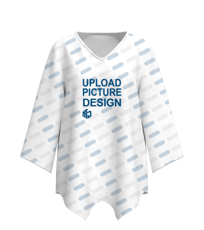 女数码印V领不规则下摆衬衫-LTW20139X - 竹节麻-120g/S