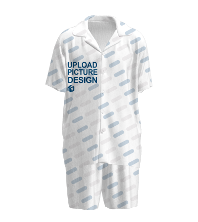 翻领男款睡衣套装有袋无脚口无袖口-A0178X - 仿棉-180g/S