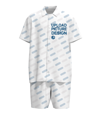 男士数码印有门襟有裤带古巴领短袖衬衫套装-LTM100300X - 四面弹-120g/S