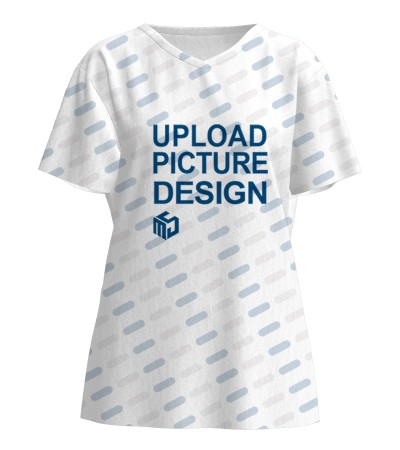 女士V领短袖T恤XJP0166AX - 仿棉-200g/S