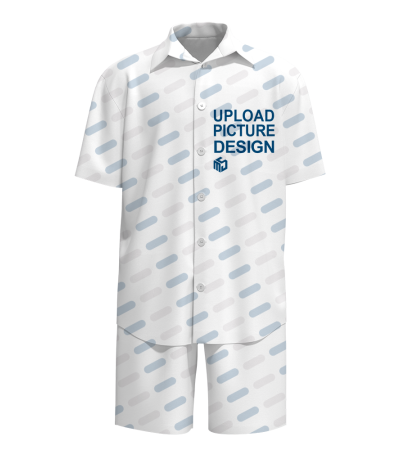 男士有扣左右裤带短袖衬衫套装欧码版-R0039X - 四面弹-120g/S