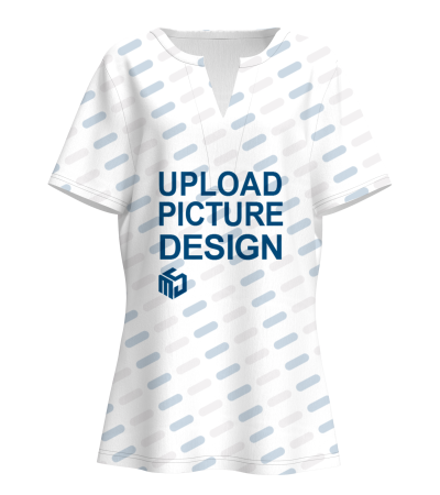 女士数码印V短袖T恤-LTW20337X - 仿棉-180g/S