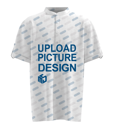 男士半开襟短袖带调节袢衬衫-LTMJ104036 - 仿麻皱竹节-170g/S