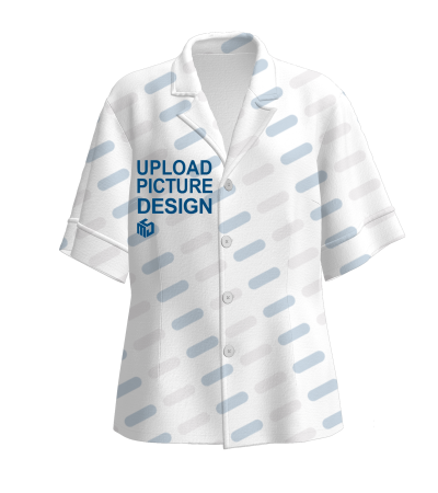 女士牛奶丝织带衬衫领前左袋短袖家居服（衣服）-WRL023AB-A - 牛奶丝-180g/S