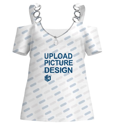 女装V领露肩拉链吊带T恤-LTW20404 - 仿棉-180g/S