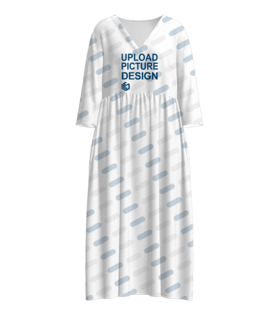 女士V领连衣裙有口袋-LTWJ20214 - 竹节麻-120g/S