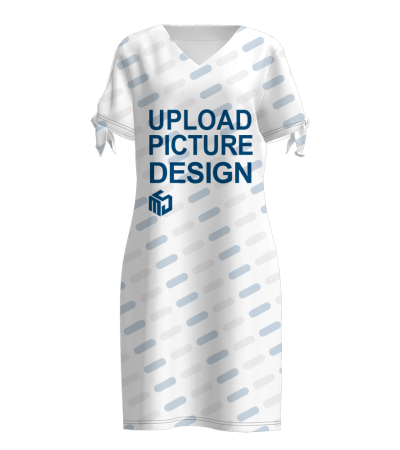 女士V领两侧袖叉连衣裙-LTWJ20010 - 直贡呢-170g/S