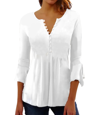 女前中10粒扣圆领大码女装-PDDW20354 - 仿棉-170g/0XL