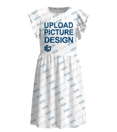 女童圆领荷叶边连衣裙-LJ014 - 磨毛牛奶丝-210g/100