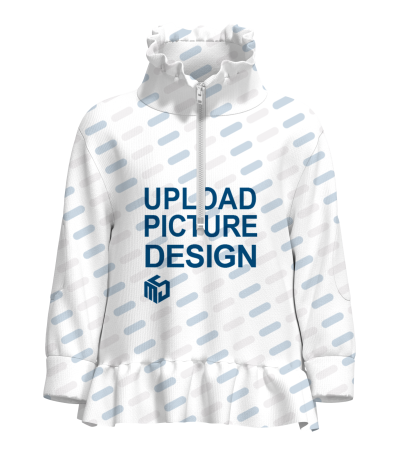 女童半拉链侧袋荷叶边长袖卫衣-XHY065 - 空气层-220g/12-24M