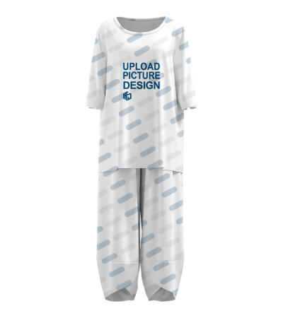 女士竹节麻圆领短袖长裤套装-S9530987X - 竹节麻-120g/S