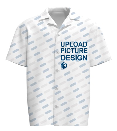 男夏威夷领门襟5粒扣无袋衬衫短袖-KXCY003X - 四面弹-120g/S