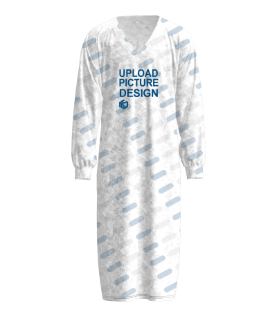 V领女士睡袍有袖口无脚口无袋-A0191X - 双面法兰绒-280g/S