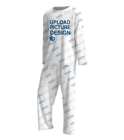 睡衣长袖套装无袖口无脚口无袋-A0023X - 仿棉-200g/S