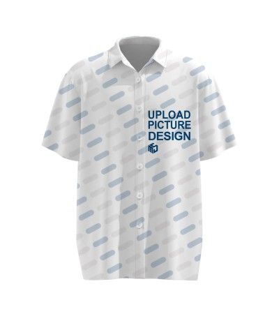 男数码印6粒扣翻领短袖衬衫-LTMJ10008X - 四面弹-120g/S