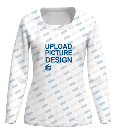 女罗纹方领长袖T恤-LTWJ20857X - 螺纹坑条-210g/S