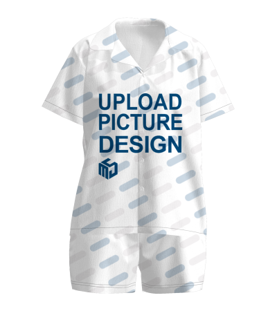 翻领女款睡衣套装有袋无脚口无袖口-A0177X - 仿棉-180g/S