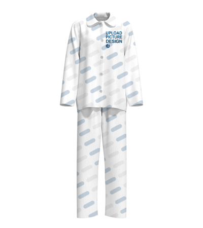 翻领仿棉家居睡衣套装无袖口无脚口-R0010X - 仿棉-180g/XS