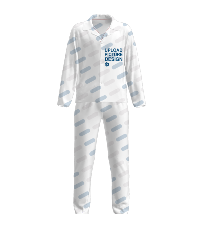 翻领男款睡衣套装有袋无袖口无脚口-A0203 - 牛奶丝-170g/S