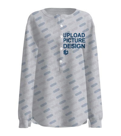 真丝绒女数码花瑶小立领长袖衬衣-LTW20143 - 真丝绒-160g/S