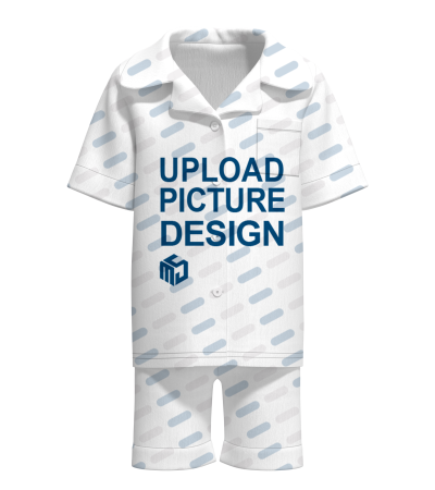 儿童古巴领家居套装(无织带)有袋有脚口有袖口-A0158W - 仿棉-180g/5-6T