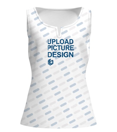 螺纹坑条-女印花无袖仿棉V领背心LTW20344_D - 螺纹坑条-210g/S