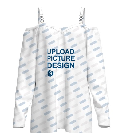 女仿棉V领露肩上衣LTW20650 - 仿棉-180g/S