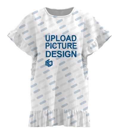 女士夹荷叶圆领短袖-OFX014 - 仿棉-180g/S