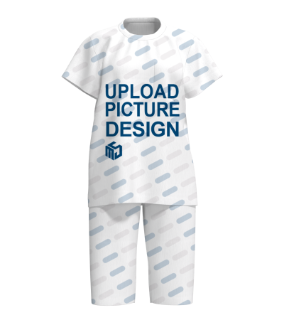 女士短袖中裤双侧口袋套装无脚口无袖口-P100014 - 仿棉-180g/S