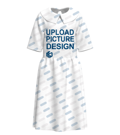 儿童半袖娃娃领连衣裙无袋无袖口-LJ029 - 仿棉-180g/100