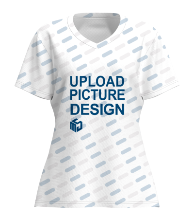 女士V领短袖无袖口-LJ035 - 鸟眼布-140g/S