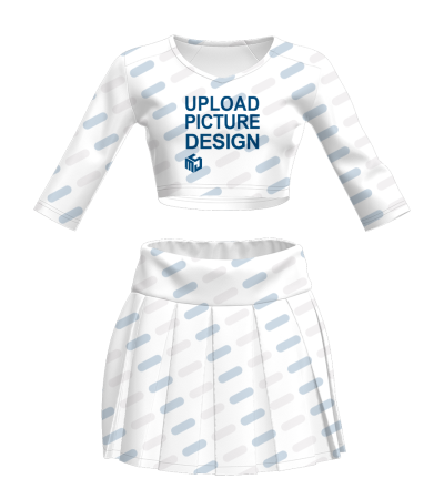 女款百褶裙套装拉拉球服-XHY093 - 珠花布-180g/S