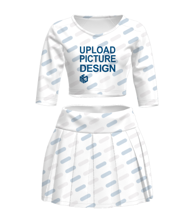 女款百褶裙套装拉拉球服-XHY093 - 珠花布-180g/S