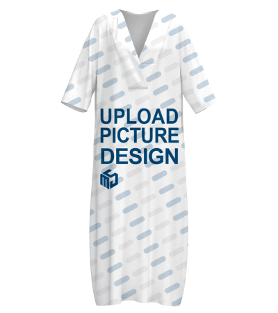 女士v领长裙-ZC005A - 平板布-140g/XS